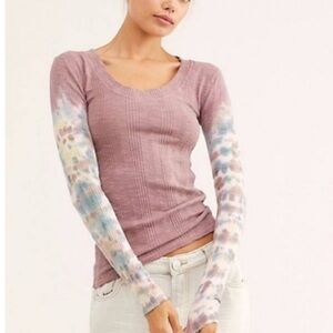 Free People (We the Free) Big Sur Long Sleeve Tie-Dye Top